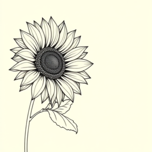 Fine Line Sunflower Tattoo