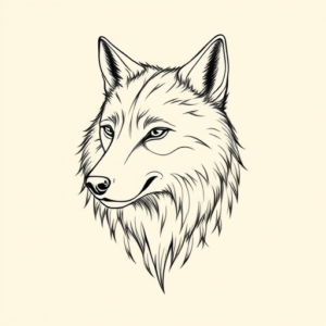 Fine Line Wolf Tattoo