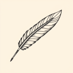 Geometric Feather Tattoo