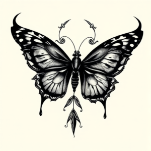 Gothic Butterfly Tattoo