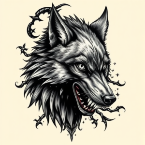 Gothic Wolf Tattoo