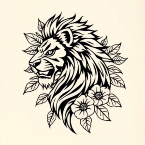 Hawaiian Lion Tattoo