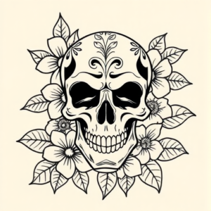 Hawaiian Skull Tattoo