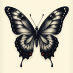 Horror Realism Butterfly Tattoo