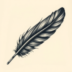 Horror Realism Feather Tattoo