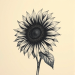 Horror Realism Sunflower Tattoo