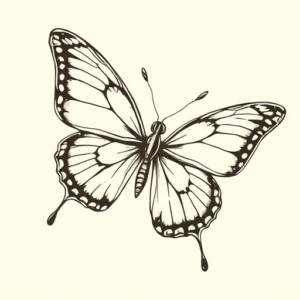 Illustrative Butterfly Tattoo
