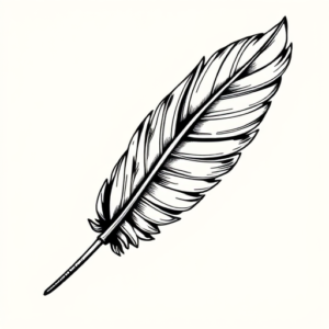 Illustrative Feather Tattoo