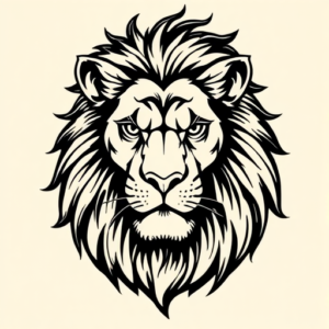 Illustrative Lion Tattoo
