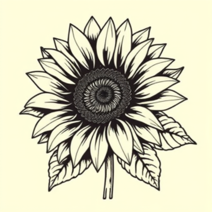 Illustrative Sunflower Tattoo