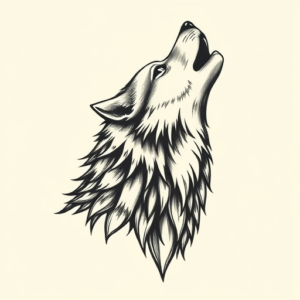 Illustrative Wolf Tattoo