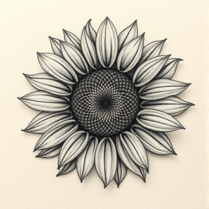 Micro Realism Sunflower Tattoo