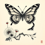 Neo-Japanese Butterfly Tattoo