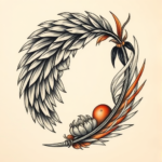 Neo-Japanese Feather Tattoo