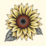 Neo-Japanese Sunflower Tattoo