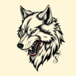 Neo-Japanese Wolf Tattoo