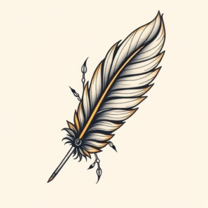 Neo-Traditional Feather Tattoo