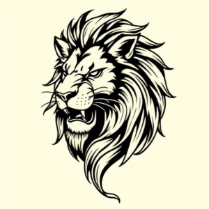 Neo-Traditional Lion Tattoo