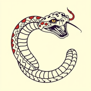 Neo-Traditional Snake Tattoo