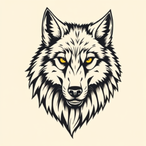 Neo-Traditional Wolf Tattoo