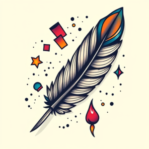 New School Feather Tattoo