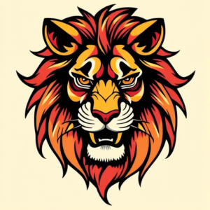 New School Lion Tattoo