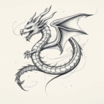 Pencil Sketch Dragon Tattoo