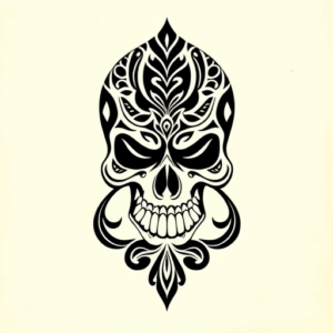 Polynesian Skull Tattoo