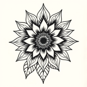 Polynesian Sunflower Tattoo