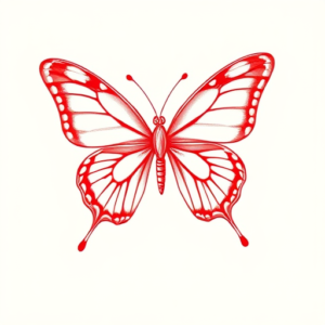 Red Ink Butterfly Tattoo