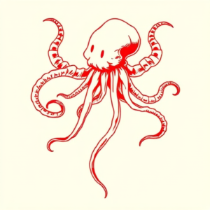 Red Ink Medusa Tattoo