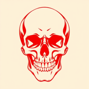 Red Ink Skull Tattoo