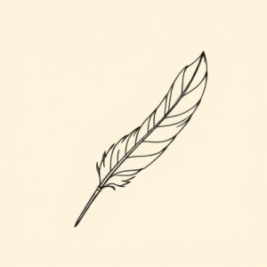 Single Line Feather Tattoo