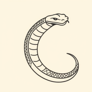 Single Line Snake Tattoo