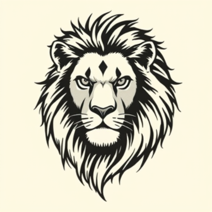 Stick-And-Poke Lion Tattoo