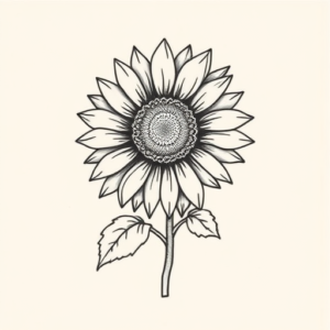 Stick-And-Poke Sunflower Tattoo