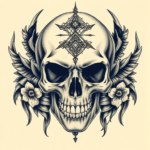 Surrealism Skull Tattoo