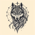 Surrealism Wolf Tattoo