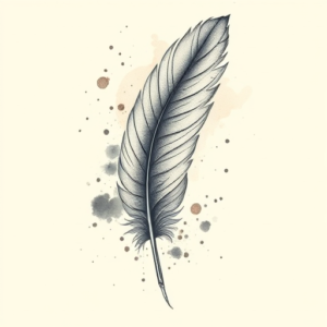 Watercolor Feather Tattoo