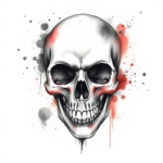 Watercolor Skull Tattoo