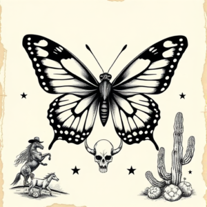 Western Butterfly Tattoo