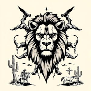 Western Lion Tattoo