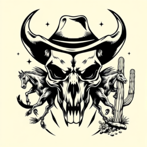 Western Skull Tattoo