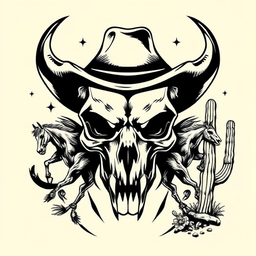Western Skull Tattoo