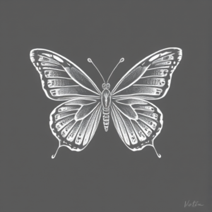 White Ink Butterfly Tattoo