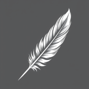White Ink Feather Tattoo
