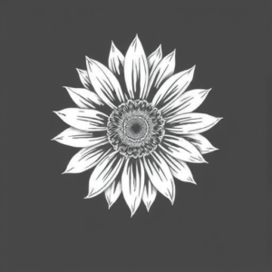 White Ink Sunflower Tattoo