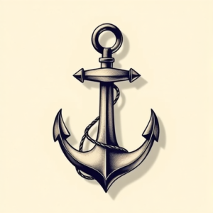 3D Anchor Tattoo