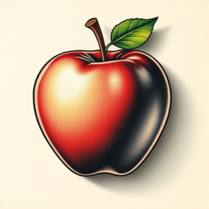3D Apple Tattoo
