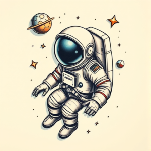 3D Astronaut Tattoo